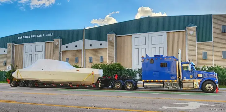 Boat transport at a Cape Coral marina