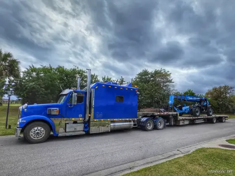 Genie telehandler transport in Florida