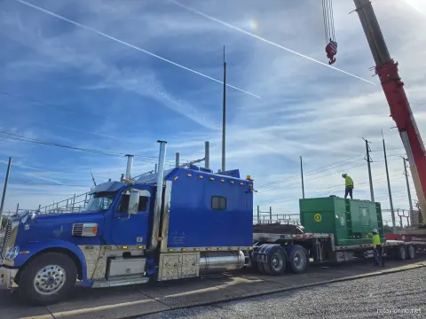 Industrial generator crane loading